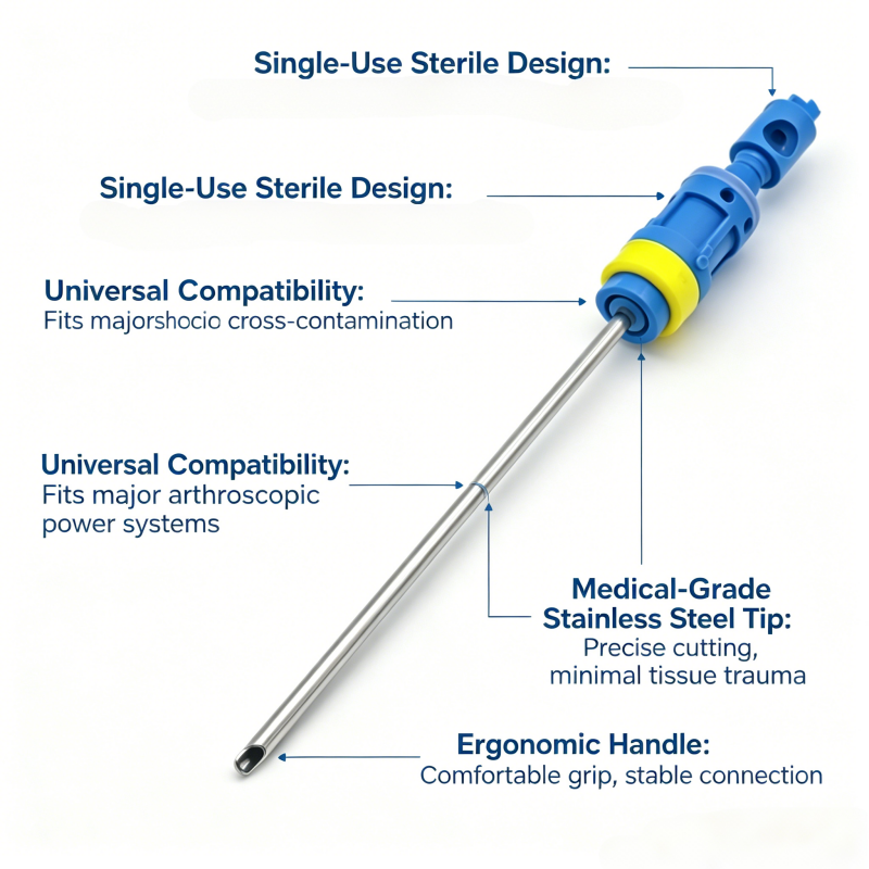 Surgical Arthroscopy Shaver Blade Compatible with Major Systems
